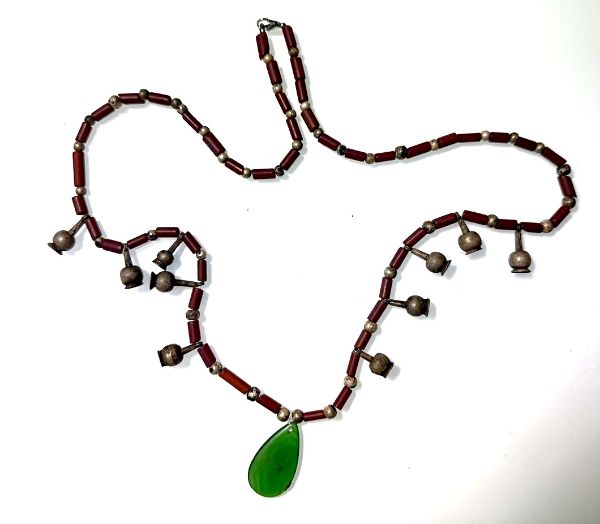 Picture of ANCIENT EGYPT. STONE AND SILVER BEADS/AMULETS NECKLACE 1250 B.C