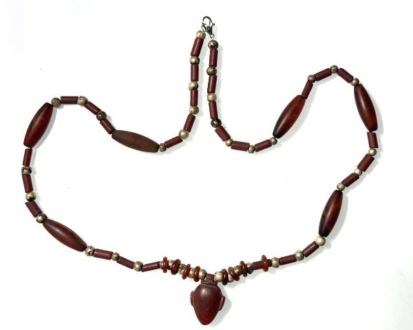 Picture of ANCIENT EGYPT. STONE AND SILVER BEADS/AMULETS NECKLACE 1250 B.C