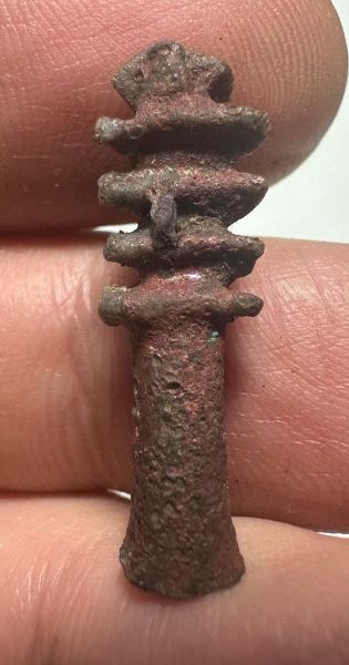 Picture of ANCIENT EGYPT. LATE DYNASTY FAIENCE DJED PILLAR AMULET. 600 - 300 B.C