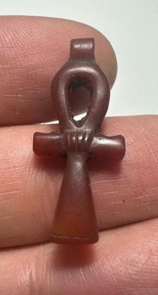 Picture of ANCIENT EGYPT. NEW KINGDOM CARNELIAN STONE ANKH AMULET. 1250 B.C