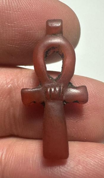 Picture of ANCIENT EGYPT. NEW KINGDOM CARNELIAN STONE ANKH AMULET. 1250 B.C