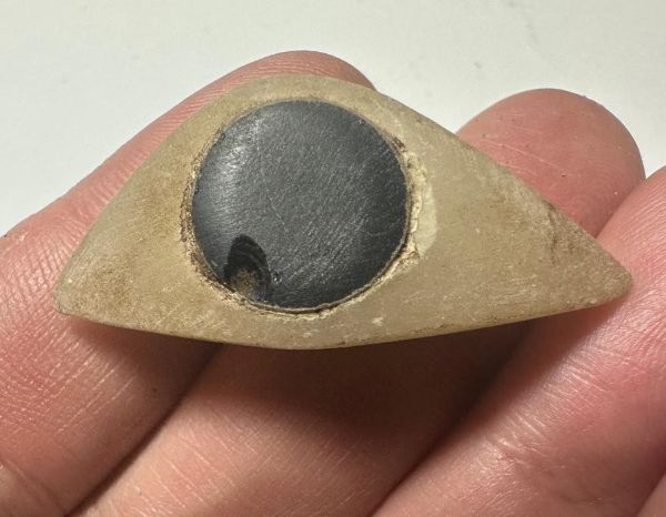 Picture of ANCIENT EGYPT. ALABASTER AND OBSIDIAN STONE EYE . NEW KINGDOM. 1400 - 1200 B.C