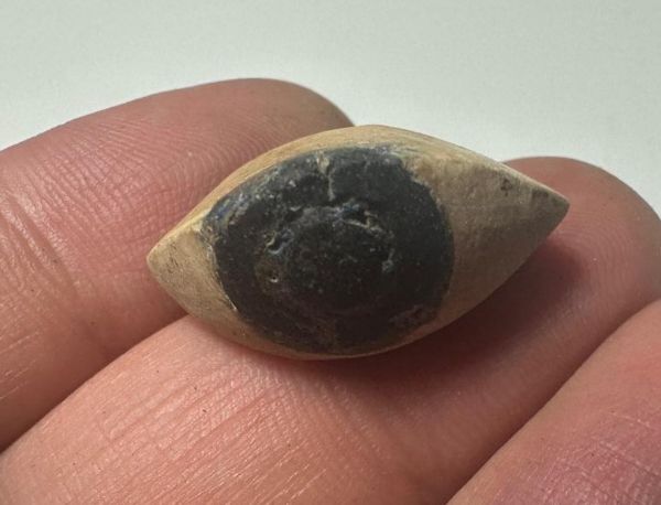 Picture of ANCIENT EGYPT. ALABASTER AND OBSIDIAN STONE EYE . LATE DYNASTY. 600 - 300 B.C