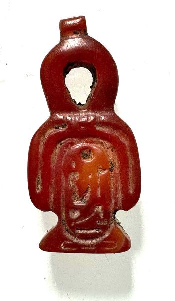 Picture of ANCIENT EGYPT. CARNELIAN STONE TYET (ISIS KNOT)  AMULET / PENDANT. WITH THE NAME OF  RAMESSES II    . 1400 - 1300  B.C - NEW KINGDOM