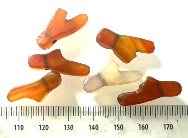 Picture of ANCIENT EGYPT. CARNELIAN STONE FLY  AMULETS / PENDANTS.     . 1400 - 1300  B.C - NEW KINGDOM