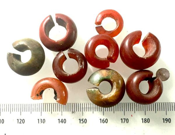 Picture of ANCIENT EGYPT. STONE HAIR RINGS .     . 1400 - 1300  B.C - NEW KINGDOM