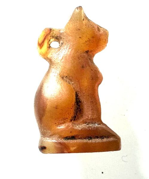 Picture of ANCIENT EGYPT, NEW KINGDOM CARNELIAN CAT AMULET. 1400 - 1200 B.C