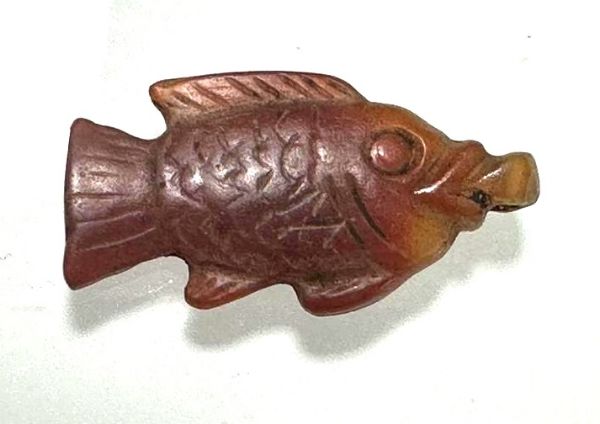 Picture of ANCIENT EGYPT . LARGE CARNELIAN TILAPIA FISH AMULET. 18TH DYNASTY. 14TH CENT. B.C