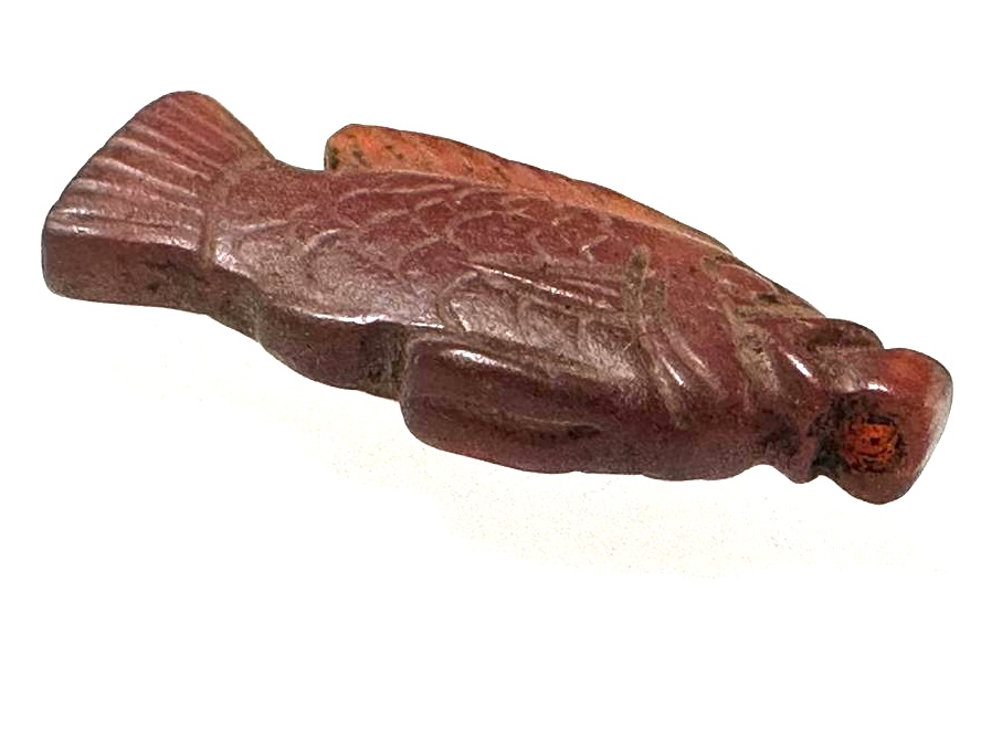 ANCIENT EGYPT . LARGE CARNELIAN TILAPIA FISH AMULET. 18TH DYNASTY. 14TH ...