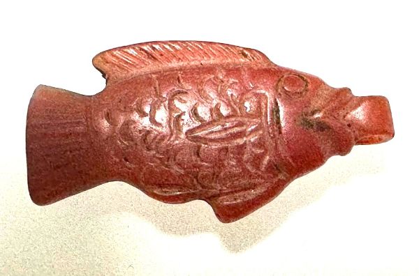 Picture of ANCIENT EGYPT . LARGE CARNELIAN TILAPIA FISH AMULET. 18TH DYNASTY. 14TH CENT. B.C