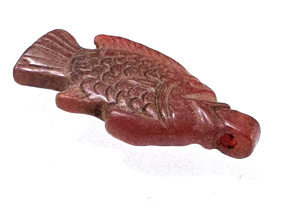 ANCIENT EGYPT . LARGE CARNELIAN TILAPIA FISH AMULET. 18TH DYNASTY. 14TH ...
