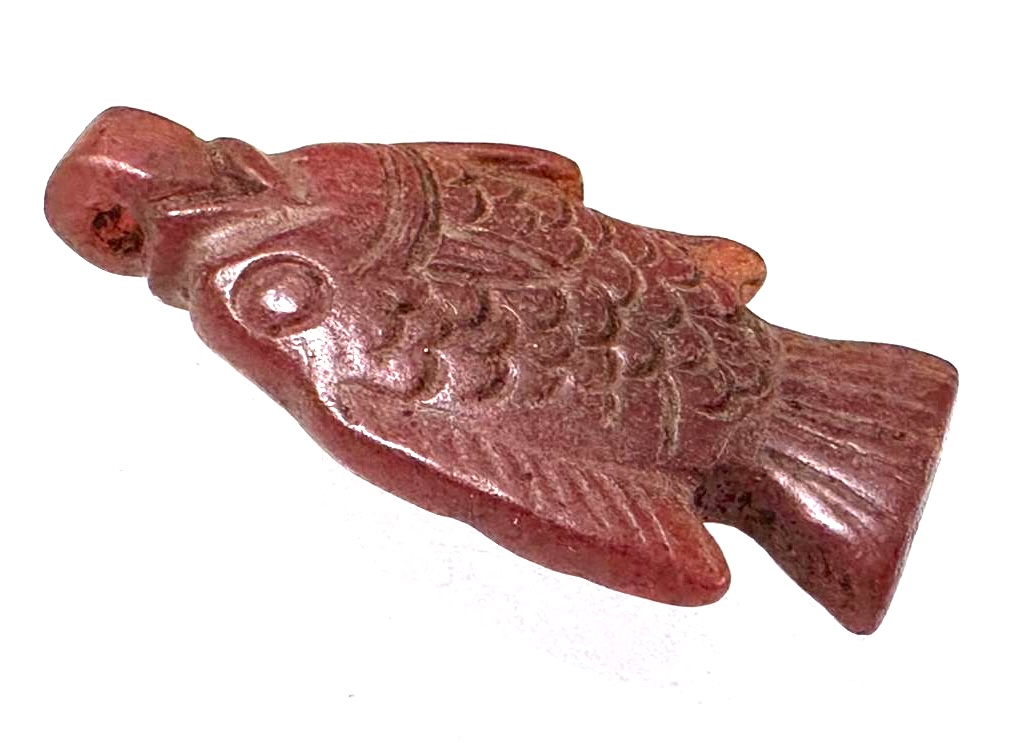 ANCIENT EGYPT . LARGE CARNELIAN TILAPIA FISH AMULET. 18TH DYNASTY. 14TH ...