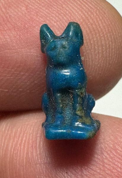 Picture of ANCIENT EGYPT.  FAIENCE CAT AMULET. 600 - 300 B.C .