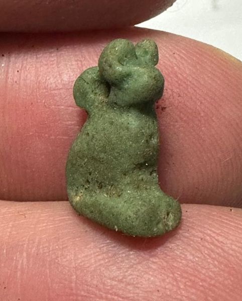 Picture of ANCIENT EGYPT.  FAIENCE CAT AMULET. 600 - 300 B.C .