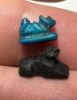 Picture of ANCIENT EGYPT.  LOT OF TWO FAIENCE CAT AMULETS. 600 - 300 B.C .