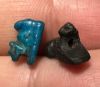 Picture of ANCIENT EGYPT.  LOT OF TWO FAIENCE CAT AMULETS. 600 - 300 B.C .