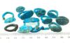 Picture of ANCIENT EGYPT.  FAIENCE RING RING BEZELS + ring fragments . AMARNA. TIME OF KING TUTANKHAMUN. 1340 B.C .