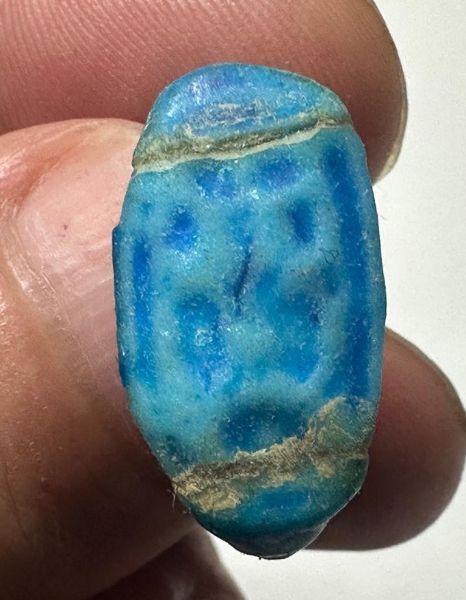 Picture of ANCIENT EGYPT.  FAIENCE RING. AMARNA. TIME OF KING TUTANKHAMUN. 1340 B.C .    NAME OF KING TUTANKHAMUN