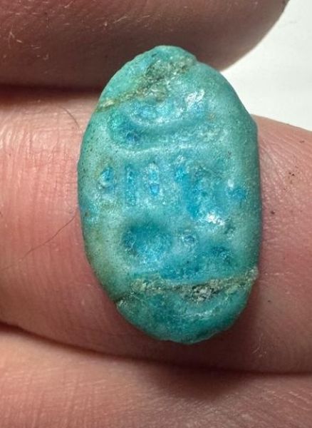 Picture of ANCIENT EGYPT.  FAIENCE RING. AMARNA. TIME OF KING TUTANKHAMUN. 1340 B.C .    NAME OF KING HOREMHEB
