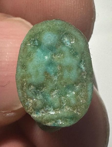 Picture of ANCIENT EGYPT.  FAIENCE RING. AMARNA. TIME OF KING TUTANKHAMUN. 1340 B.C .    NAME OF KING AYE