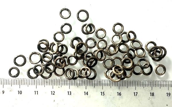 Picture of PRICE PER 1 LOOP. PERFECT TO SET INTO AMULETS. ANCIENT EGYPT. NEW KINGDOM SILVER SUSPENSION LOOPS. 1400 - 1200 B.C