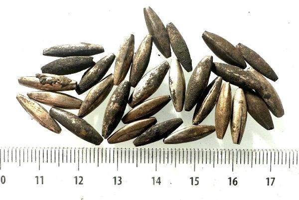 Picture of  ANCIENT EGYPT . LOT OF 28 SILVER  BEADS . 1400 -  1200 B.C  NEW KINGDOM