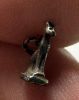 Picture of ANCIENT EGYPT. NEW KINGDOM TINY SILVER CATAMULET (BASTET). 1400 - 1250 B.C