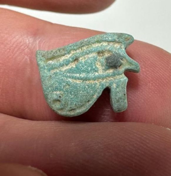 Picture of ANCIENT EGYPT - FAIENCE EYE OF HORUS AMULET . 600 - 300 B.C