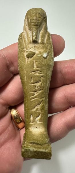 Picture of ANCIENT EGYPT. 26TH DYNASTY. FAIENCE USHABTI. 600 - 300 B.C  FOR SAMEREF PRIEST "HOR UDJA"