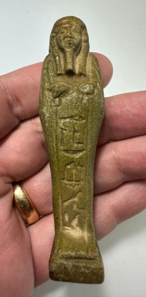 Picture of ANCIENT EGYPT. 26TH DYNASTY. FAIENCE USHABTI. 600 - 300 B.C  FOR SAMEREF PRIEST "HOR UDJA"