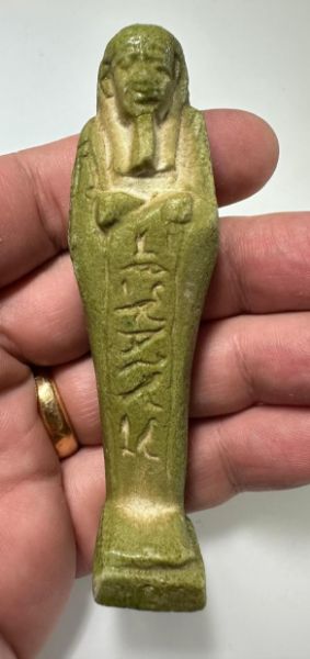 Picture of ANCIENT EGYPT. 26TH DYNASTY. FAIENCE USHABTI. 600 - 300 B.C  FOR SAMEREF PRIEST "HOR UDJA"
