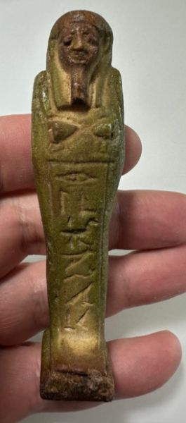 Picture of ANCIENT EGYPT. 26TH DYNASTY. FAIENCE USHABTI. 600 - 300 B.C  FOR SAMEREF PRIEST "HOR UDJA"