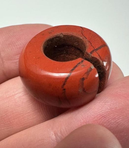 Picture of ANCIENT EGYPT, 18TH DYNASTY, HUGE RED JASPER HAIR RING. 1400 B.C