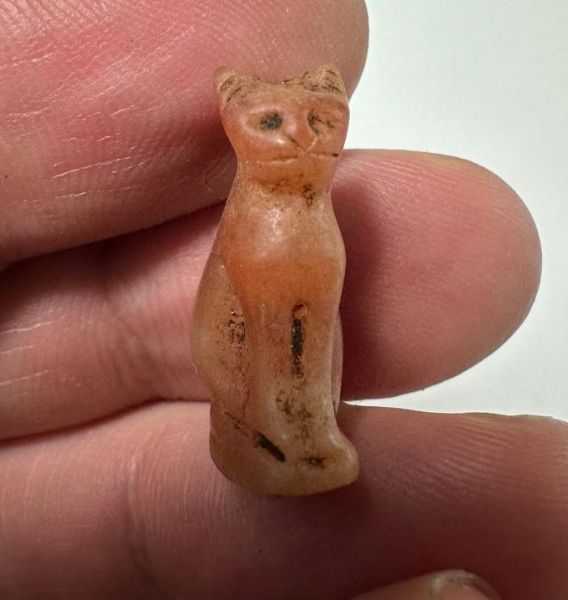 Picture of ANCIENT EGYPT, NEW KINGDOM CARNELIAN CAT AMULET. 1400 B.C