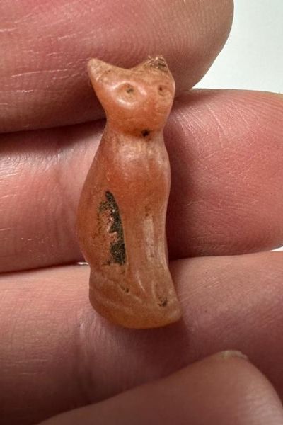 Picture of ANCIENT EGYPT, NEW KINGDOM CARNELIAN CAT AMULET. 1400 B.C
