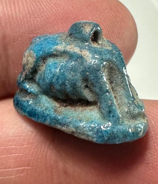 Picture of   Ancient Egypt. FAIENCE SOW AMULET . New Kingdom . 14th Century B.C