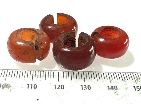 Picture of Ancient Egypt. LOT OF 4 STONE HAIR RINGS. NEW KINGDOM.   1250 B.C 