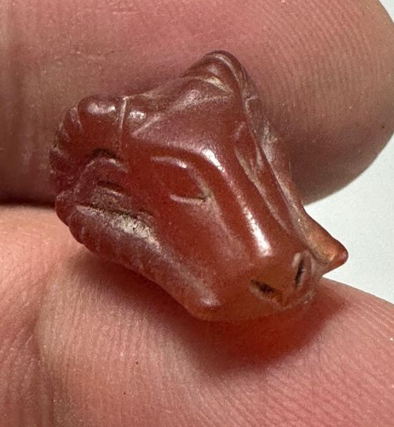 Picture of ANCIENT EGYPT , NEW KINGDOM CARNELIAN RAM'S HEAD- KHNUM. 1400 B.C