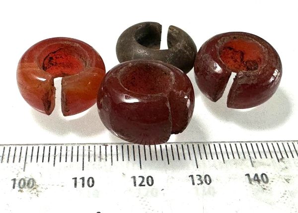 Picture of Ancient Egypt. LOT OF 4 STONE HAIR RINGS. NEW KINGDOM.   1250 B.C 