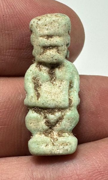 Picture of ANCIENT EGYPT - FAIENCE POTAIKOS AMULET . 600 - 300 B.C