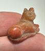 Picture of ANCIENT EGYPT, NEW KINGDOM CARNELIAN CAT AMULET. 1400 B.C . NO SUSPENSION HOLE
