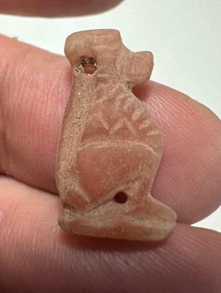 Picture of ANCIENT EGYPT.  NEW KINGDOM STONE BABOON AMULET. 1250 B.C