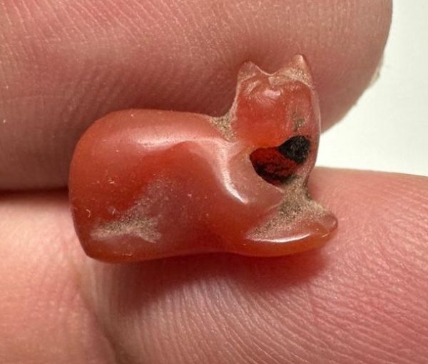 Picture of ANCIENT EGYPT, NEW KINGDOM CARNELIAN CAT AMULET. 1400 B.C