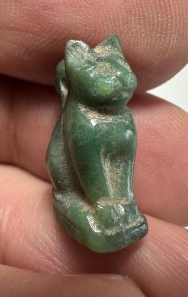 Picture of ANCIENT EGYPT. NEW KINGDOM STONE CAT AMULET. 1400 B.C