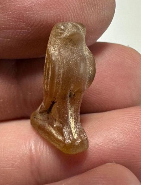 Picture of ANCIENT EGYPT. NEW KINGDOM STONE FALCON (HORUS) AMULET. 1250 B.C