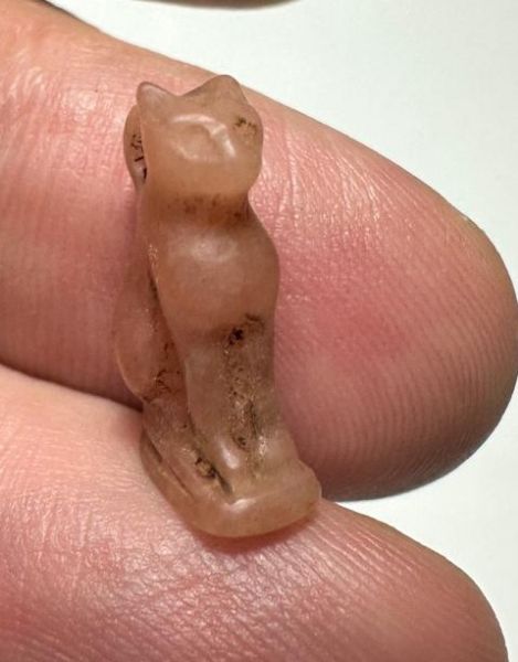 Picture of ANCIENT EGYPT, NEW KINGDOM CARNELIAN CAT AMULET. 1400 B.C