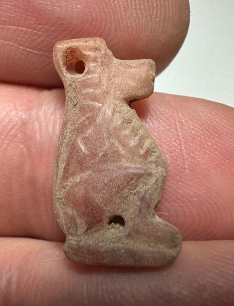 Picture of ANCIENT EGYPT.  NEW KINGDOM STONE BABOON AMULET. 1250 B.C