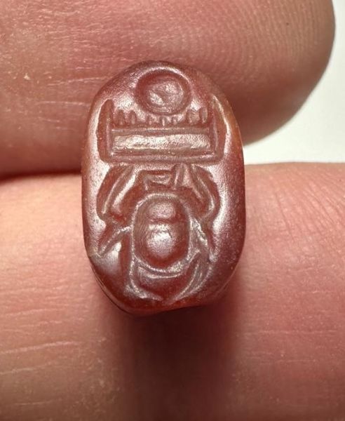 Picture of  ANCIENT EGYPT. NEW KINGDOM STONE SCARAB.  14 TH CENTURY B.C