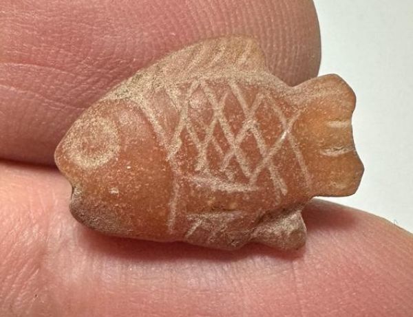Picture of ANCIENT EGYPT. NEW KINGDOM  STONE TILAPIA FISH AMULET. 1400 - 1200 B.C