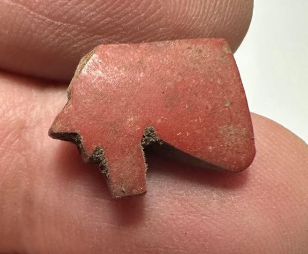 Picture of   ANCIENT EGYPT. RED JASPER  EYE OF HORUS AMULET. 1250 B.C  NEW KINGDOM